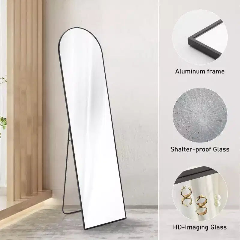 TUYOHW Specchio a Figura Intera con Cornice in Lega di Alluminio, Vetro Nano Aggiornato, Infrangibile e Antiruggine, Specchio da Parete per Soggiorno, Ingresso