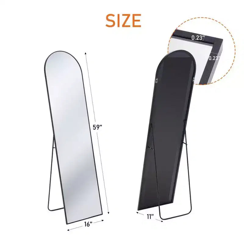 TUYOHW Specchio a Figura Intera con Cornice in Lega di Alluminio, Vetro Nano Aggiornato, Infrangibile e Antiruggine, Specchio da Parete per Soggiorno, Ingresso