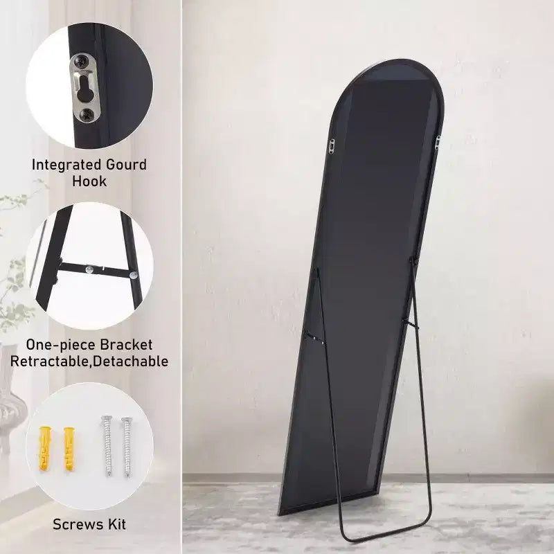 TUYOHW Specchio a Figura Intera con Cornice in Lega di Alluminio, Vetro Nano Aggiornato, Infrangibile e Antiruggine, Specchio da Parete per Soggiorno, Ingresso