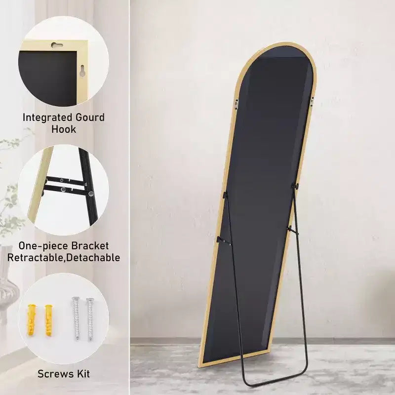 TUYOHW Specchio a Figura Intera con Cornice in Lega di Alluminio, Vetro Nano Aggiornato, Infrangibile e Antiruggine, Specchio da Parete per Soggiorno, Ingresso