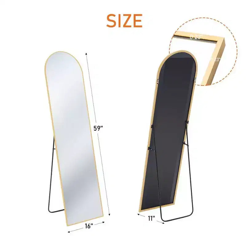 TUYOHW Specchio a Figura Intera con Cornice in Lega di Alluminio, Vetro Nano Aggiornato, Infrangibile e Antiruggine, Specchio da Parete per Soggiorno, Ingresso