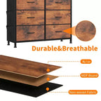 Cassettiera portaoggetti TUYOHW a 10 cassetti con tasche laterali e ganci, organizer in tessuto con piano in legno, torre portaoggetti per camera da letto, armadio e ingresso