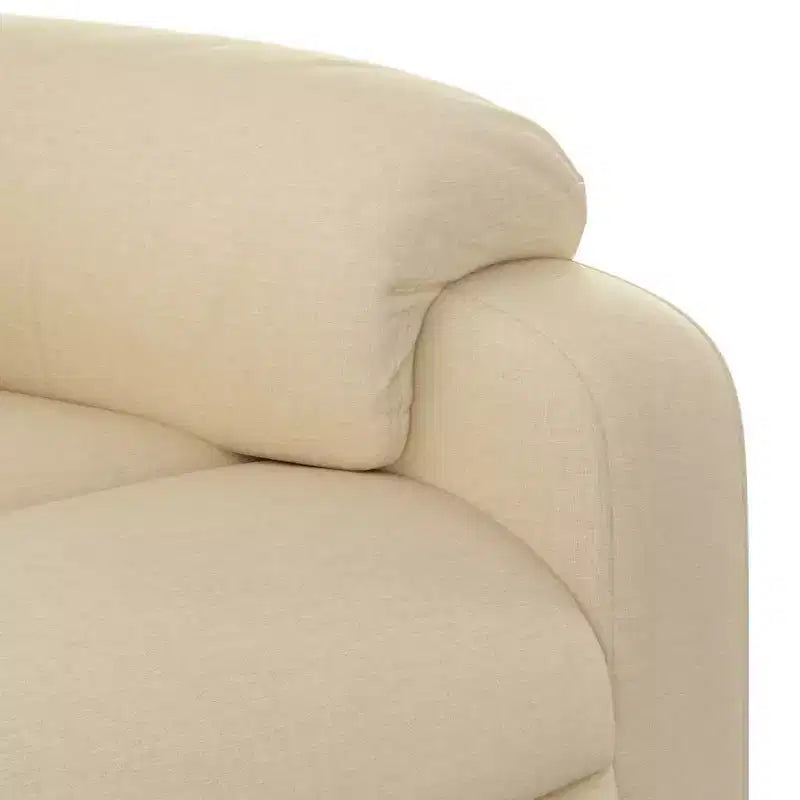 vidaXL Poltrona Massaggiante Reclinabile in Tessuto Crema