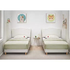 COZONY Struttura Letto Singolo/Una Piazza e Mezza/Matrimoniale per Bambini con Testiera Carina, Letto per Bambini, Piattaforma in Velluto, Silenzioso, Senza Rete a Molle