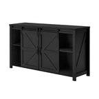Credenza moderna da fattoria Merax con ante scorrevoli a battente, 4 cassetti, presa di corrente integrata