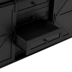 Credenza moderna da fattoria Merax con ante scorrevoli a battente, 4 cassetti, presa di corrente integrata