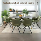 FurnitureR 55.1 Tavolo da pranzo moderno con piano in finto marmo nero e gambe affusolate in legno, tavolo rettangolare per cucina e sala da pranzo