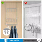 Scaffale portaoggetti da parete dietro la porta, cesto appeso in metallo, scaffale per la conservazione degli alimenti, adatto per case, bagni, cucine, lavanderie, argento