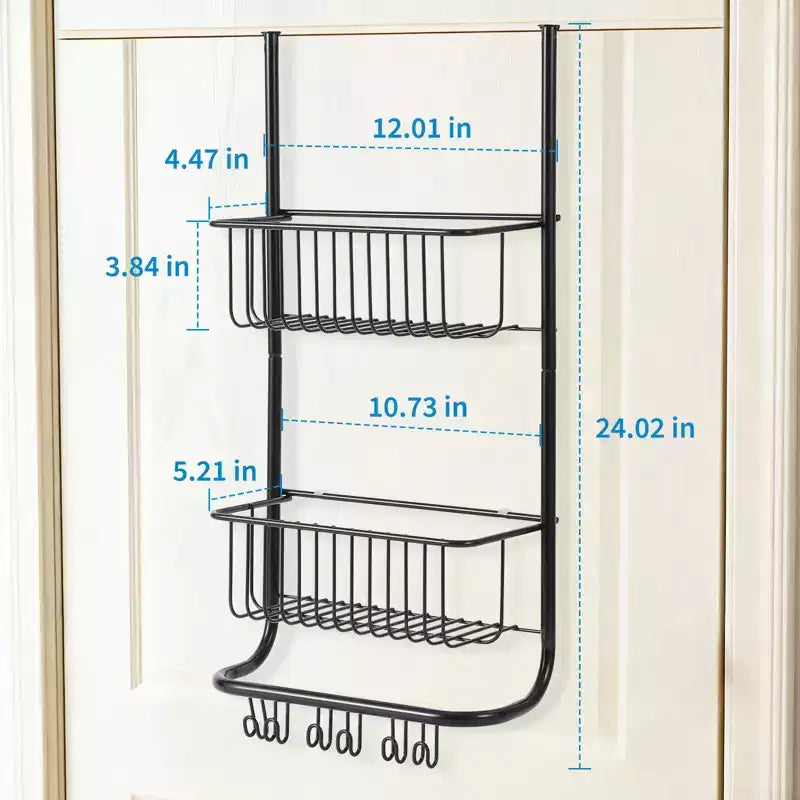 Scaffale portaoggetti da parete dietro la porta, cesto appeso in metallo, scaffale per la conservazione degli alimenti, adatto per case, bagni, cucine, lavanderie, argento