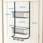 Scaffale portaoggetti da parete dietro la porta, cesto appeso in metallo, scaffale per la conservazione degli alimenti, adatto per case, bagni, cucine, lavanderie, argento