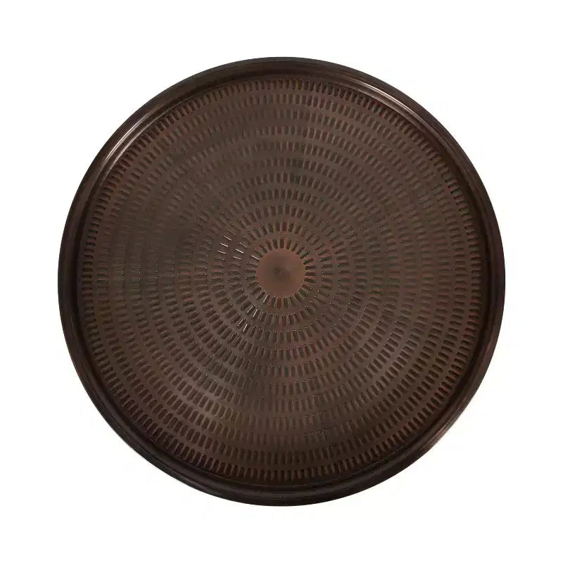 Tavolino rotondo da esterno in metallo Kate and Laurel Mahdavi, 25x25x16, bronzo
