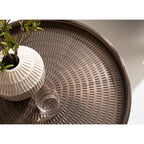 Tavolino rotondo da esterno in metallo Kate and Laurel Mahdavi, 25x25x16, bronzo