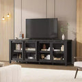 Acekool 65 Inch TV Stand, Entertainment Center with 4 Glass Doors, Storage Cabinet for Living Room