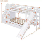 Bellemave Letto a castello singolo a forma di castello con 2 cassetti, 3 ripiani e scivolo, letto a soppalco principessa per bambini, ragazzi, ragazze