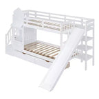 Bellemave Letto a castello singolo a forma di castello con 2 cassetti, 3 ripiani e scivolo, letto a soppalco principessa per bambini, ragazzi, ragazze