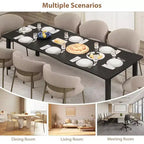 Tavolo da Pranzo Moderno Rustico C 79 con piano spesso in MDF a bordo ondulato e telaio in metallo, impermeabile e antigraffio, posti a sedere 6-8, facile montaggio