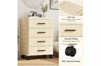 Mobile Storage Cabinet, Classificatore a 4 cassetti, Armadietto per ufficio con ruote per camera da letto, Comodino