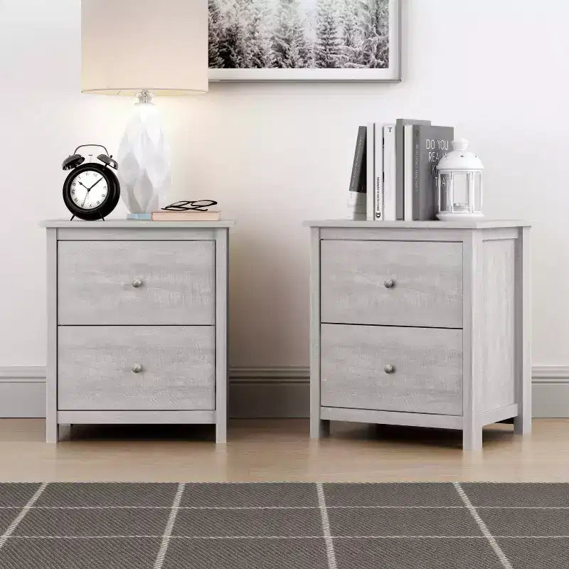 Comodini Galano a 2 cassetti, set da 2 con contenitore 47,5 L x 39,9 P x 55,4 H cm