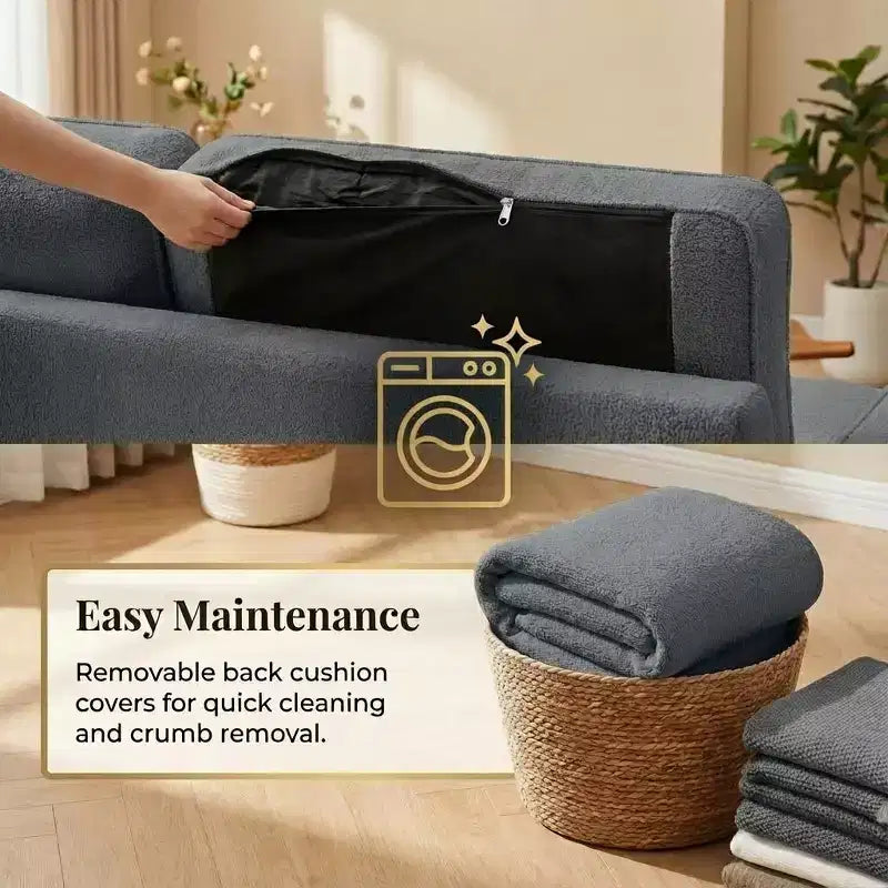 Divano letto estraibile Dyonery 81 con chaise longue contenitore, divano componibile a L convertibile con porte di ricarica USB