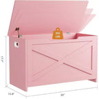 Panca contenitore in legno da 30 pollici con cerniera di sicurezza, ampio baule per scarpe, facile da montare, versatile per ingresso, soggiorno e camera da letto