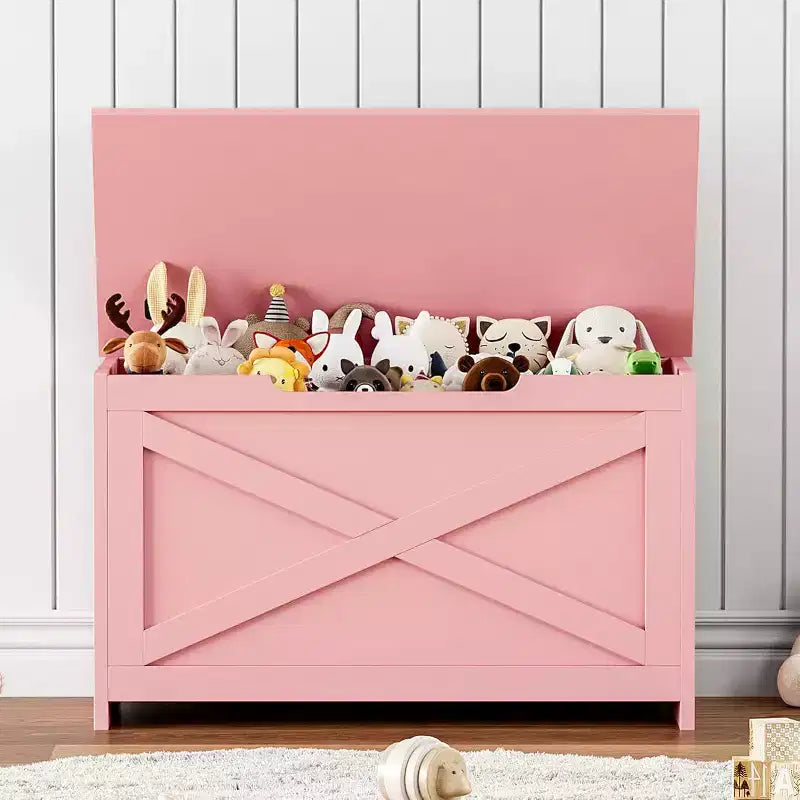 Panca contenitore in legno da 30 pollici con cerniera di sicurezza, ampio baule per scarpe, facile da montare, versatile per ingresso, soggiorno e camera da letto