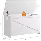 Panca contenitore in legno da 30 pollici con cerniera di sicurezza, ampio baule per scarpe, facile da montare, versatile per ingresso, soggiorno e camera da letto