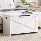 Panca contenitore in legno da 30 pollici con cerniera di sicurezza, ampio baule per scarpe, facile da montare, versatile per ingresso, soggiorno e camera da letto