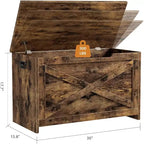 Panca contenitore in legno da 30 pollici con cerniera di sicurezza, ampio baule per scarpe, facile da montare, versatile per ingresso, soggiorno e camera da letto