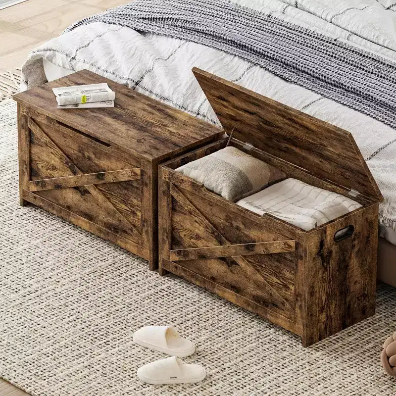 Panca contenitore in legno da 30 pollici con cerniera di sicurezza, ampio baule per scarpe, facile da montare, versatile per ingresso, soggiorno e camera da letto