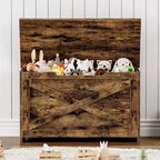 Panca contenitore in legno da 30 pollici con cerniera di sicurezza, ampio baule per scarpe, facile da montare, versatile per ingresso, soggiorno e camera da letto