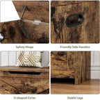 Panca contenitore in legno da 30 pollici con cerniera di sicurezza, ampio baule per scarpe, facile da montare, versatile per ingresso, soggiorno e camera da letto