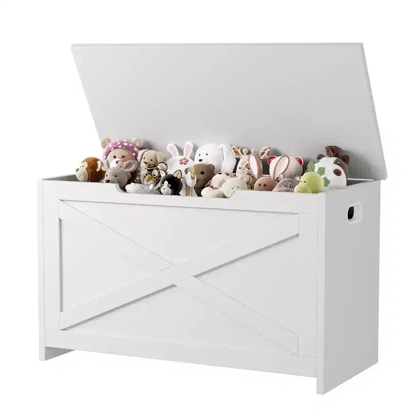 Panca contenitore in legno da 30 pollici con cerniera di sicurezza, ampio baule per scarpe, facile da montare, versatile per ingresso, soggiorno e camera da letto