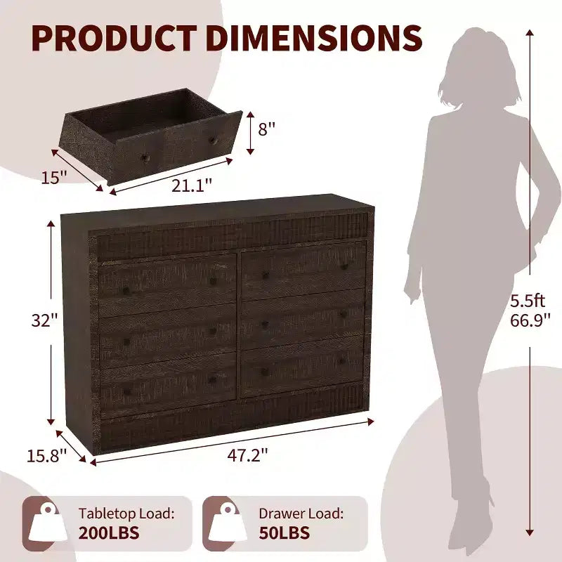 Acekool Cassettiera, Comodino Moderno con Scanalature, Organizzatore Contenitore in Legno per Camera da Letto Soggiorno