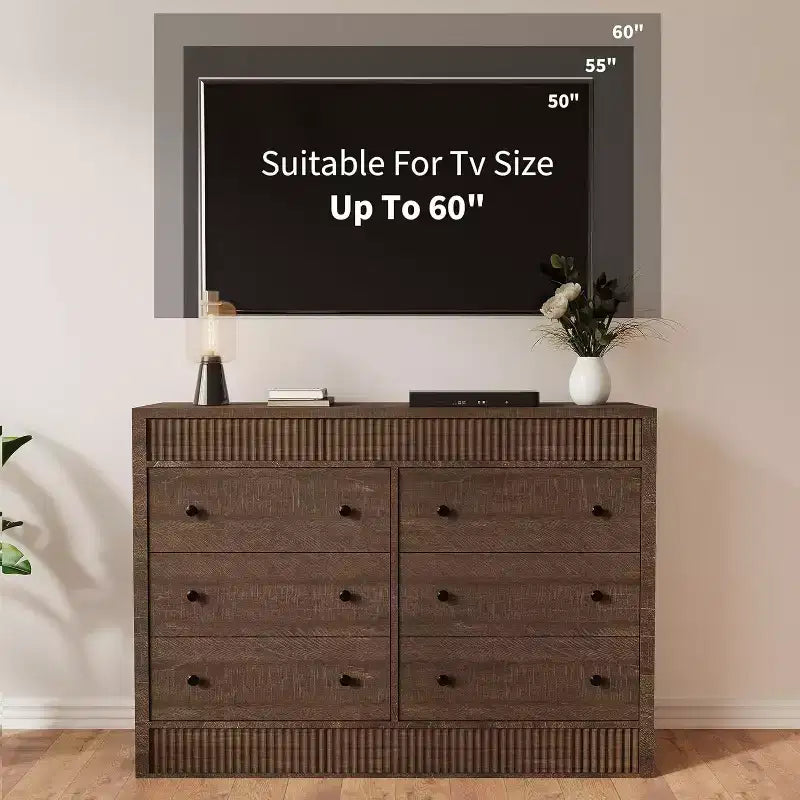 Acekool Cassettiera, Comodino Moderno con Scanalature, Organizzatore Contenitore in Legno per Camera da Letto Soggiorno