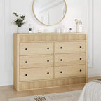Acekool Dresser, Modern Fluted Chest of Drawers, Wooden Storage Organizer for Bedroom Living Room