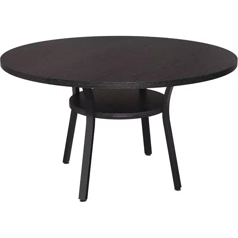 Acekool Tavolo da Pranzo Rotondo da 47 Pollici per 4-6 Persone, Tavolo Circolare con Ripiano Portaoggetti, Gambe in Metallo, per Cucina Soggiorno Sala da Pranzo