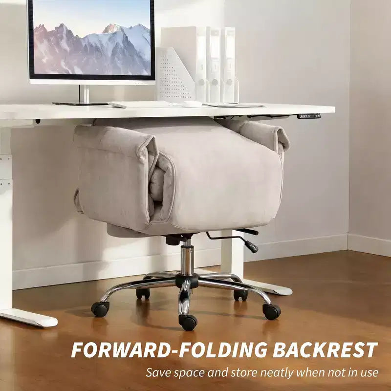 HOMCOM Sedia da Ufficio con Schienale Alto, Sedia da Scrivania Reclinabile con Poggiapiedi, Cuscino Spesso, Schiuma ad Alta Resilienza, Altezza Regolabile, Ruote Girevoli
