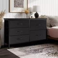 JIONJOY 5-Drawer Fabric Storage Dresser - Easy Assembly Organizer for Bedroom, Closet & Office, Modern Wrought Iron Frame