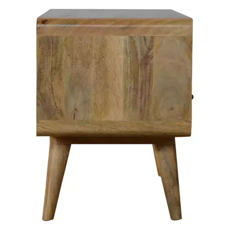 HomeRoots 35 Mobile TV in legno massello di rovere con contenitore a vista e chiuso