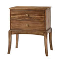 Renata Transitional Solid Wood End Table with Built-in Outlet