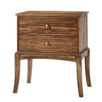 Renata Transitional Solid Wood End Table with Built-in Outlet