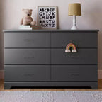 Comò doppio a 6 cassetti Storkcraft Brookside