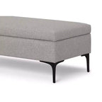 Lilah Tavolino da Caffè Rettangolare Grande da 122 cm Stile Moderno di Metà Secolo con Pouf Contenitore e Coperchio Sollevabile