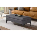 Lilah Tavolino da Caffè Rettangolare Grande da 122 cm Stile Moderno di Metà Secolo con Pouf Contenitore e Coperchio Sollevabile