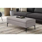 Lilah Tavolino da Caffè Rettangolare Grande da 122 cm Stile Moderno di Metà Secolo con Pouf Contenitore e Coperchio Sollevabile