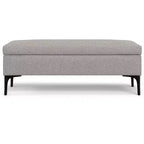 Lilah Tavolino da Caffè Rettangolare Grande da 122 cm Stile Moderno di Metà Secolo con Pouf Contenitore e Coperchio Sollevabile