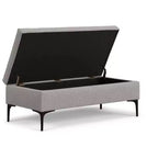 Lilah Tavolino da Caffè Rettangolare Grande da 122 cm Stile Moderno di Metà Secolo con Pouf Contenitore e Coperchio Sollevabile