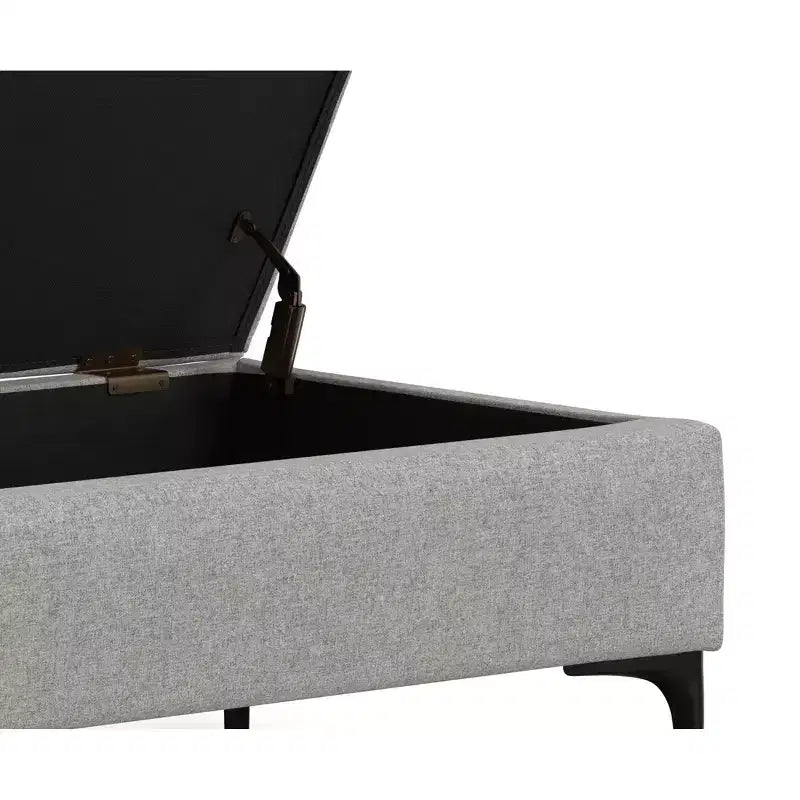 Lilah Tavolino da Caffè Rettangolare Grande da 122 cm Stile Moderno di Metà Secolo con Pouf Contenitore e Coperchio Sollevabile