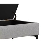 Lilah Tavolino da Caffè Rettangolare Grande da 122 cm Stile Moderno di Metà Secolo con Pouf Contenitore e Coperchio Sollevabile