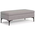 Lilah 48 inch Wide Mid Century Modern Rectangle Large Coffee Table Storage Ottoman with Lift up Lid